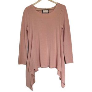 PINK Fairycore Long Sleeve Top Flowy Hem Size Medium Whimsical Fairy Pastel